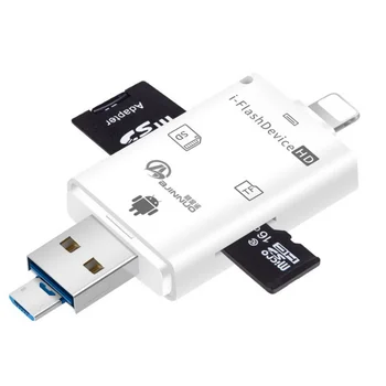 SD Card Reader USB C Kartic 3 V 1, USB 2.0 TF/Mirco SD Smart Memory Card Reader Tip C OTG Flash Disk, Cardreader Adapter