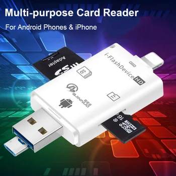 SD Card Reader USB C Kartic 3 V 1, USB 2.0 TF/Mirco SD Smart Memory Card Reader Tip C OTG Flash Disk, Cardreader Adapter