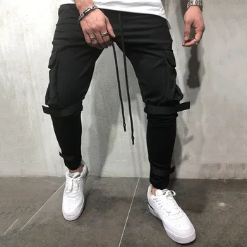 Moški Priložnostne Športne Hlače 2019 Nove Modne Moške Jeans Dolge Tovora Hlače Dela Priložnostne Hlače Jeans Retro Barva Slim Vroče Prodaje