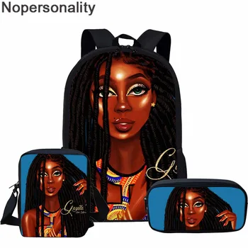 Nopersonality Prilagodite Ime Bagpack Določa Black Art Afriške Dekle Nahrbtnik Ženske Ameriški Šolske Torbe Otroci, Dekleta, Knjige, Torbe