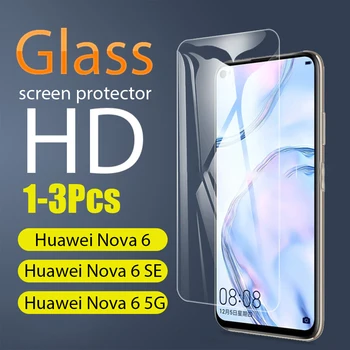 1-3 Kos Polno Kaljeno Steklo Za Huawei nova 6 SE Zaslon Patron 2.5 D 9h kaljeno steklo za Huawei nova 6 5 G Zaščitno folijo