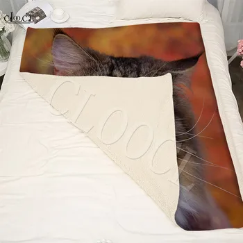 Nova Žival Mačka Vrgel Odeje Za Postelje 3D Tiskanja Plišastih Odejo Pet Kitty Bedspreads Krzno Tiskanja Plišastih Topla Odeja Tehtano Odeje