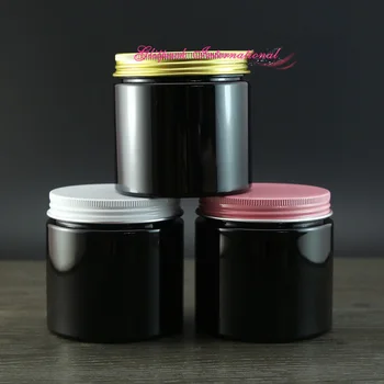 30pcs/lot 7 oz črne plastične posode za shranjevanje za make-up 200 g losjon za kozarce na debelo kozmetična plastične posode 200 ml