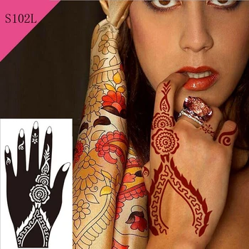 1pc Nove vroče Bleščice Cvet Mehndi Henna Začasni Tattoo Matrica Seksi Ženske Roke Body Art Komplet Nepremočljiva Okusno Tatoo Predlogo
