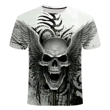 Smešna majica skull moških 3D visoke ločljivosti Natisnjeni Ulica, hip-hop T Shirt športna Fitnes tshirt moški oblačila Azijskih plus-size 6XL