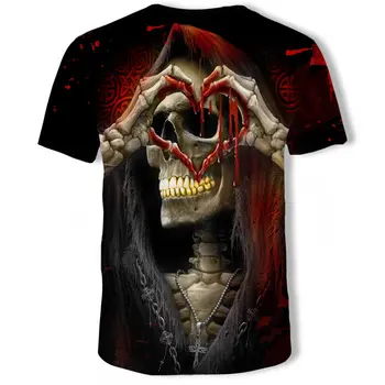 Smešna majica skull moških 3D visoke ločljivosti Natisnjeni Ulica, hip-hop T Shirt športna Fitnes tshirt moški oblačila Azijskih plus-size 6XL