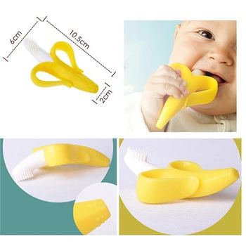 Baby Teether Igrače Toddle Varno BPA Free Banana Začetnih Silikonsko Tesnilo Žvečiti za Nego zob zobna ščetka zdravstvene Nege Kroglice Darilo Za Dojenčka