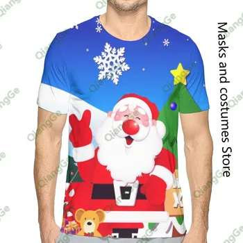 Vesel Božič Plus Velikost Zabavno In Srčkan Design, Humoreska Vrhovi Tees Priložnostne Svoboden Harajuku T Shirt Hip Hop Majica S Kratkimi Rokavi
