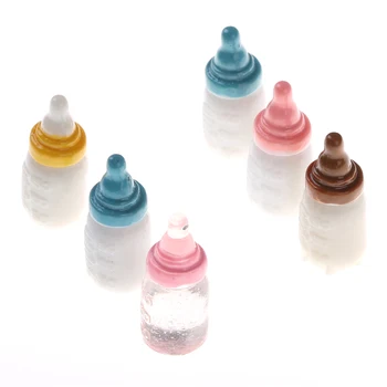 3PCS 1:12 lestvici Hot Prodaje Srčkan Steklenico Simulacije Mini Steklenico Mleka DIY Lutke Miniaturni Dodatno Smolo Obrti Naključno Barvo