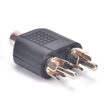 Avdio Video Plug Connctor Y Razdelilnik RCA Stereo 3.5 Ženski Jack Na 2 RCA Moški Plug Adapter za Slušalke Y Audio Adapter Pretvornik