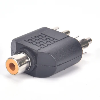 Avdio Video Plug Connctor Y Razdelilnik RCA Stereo 3.5 Ženski Jack Na 2 RCA Moški Plug Adapter za Slušalke Y Audio Adapter Pretvornik