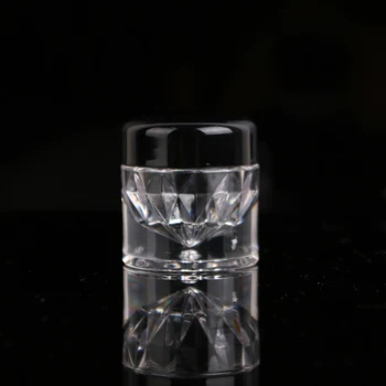 10/50PCS 2G 3ML Black+prozorne Plastike Puder v Prahu Kozarec Z Flip Sifter Prazen krog v prahu pakiranje jar DIY kozmetični posoda orodje