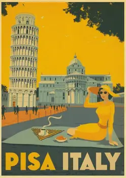 Slavni World Travel Italija Tajska London Retro Plakat Letnik plakat visokokakovostno Tiskanje, Risanje jedro Dekorativno Slikarstvo