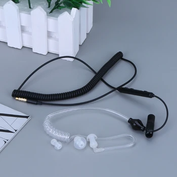 Spanje Slušalke Spirala Akustični Votlih Zraka Cevi 3,5 mm Anti-sevanje Slušalke Slušalke Z Mikrofonom