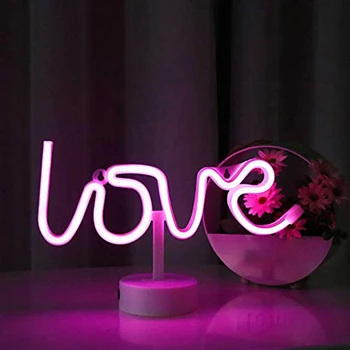 Ljubezen Neon Znak Baterijski pogon LED Neon Luči Stenski Dekor za Stranko Doma Žarnice, Namizna Dekoracija Otroke Božič Darilo