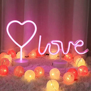 Ljubezen Neon Znak Baterijski pogon LED Neon Luči Stenski Dekor za Stranko Doma Žarnice, Namizna Dekoracija Otroke Božič Darilo