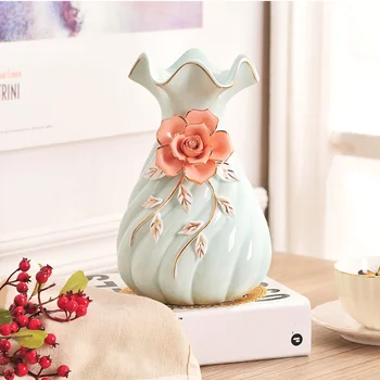 Evropska mala in sveže keramične vaze ustvarjalne okraski, dnevna soba, TV omara tabela dekoracijo cvet urejanju naprave poroko