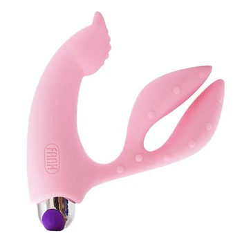 Faakg321Double G-spot Vibrator Za Žensko Silikona za ponovno Polnjenje Sex Igrača Rakovice Clam Masturbacija Klitoris Stimulat Vstavite Analni Čep