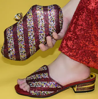 Doershow vroče prodajo italijanske Čevlje Z Ujemanje Vrečke Afriške Ženske torbice in Čevlje Set Za Prom Stranka Poletne Sandale!SGR1-14