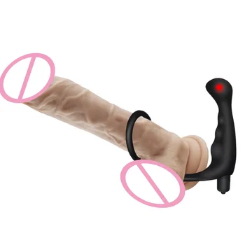 Moški uporabo g-spot analni čep masturbator pari orgazem zaklepni obroček vibracije prostate masaža stroj