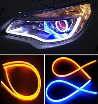 1set 45 cm avto Prilagodljivo LED Cev Solza Trakovi Dnevnih Luči univerzalno za avtomobilski Žarometi Vključite Opozorilne Luči Parkirni Svetilke