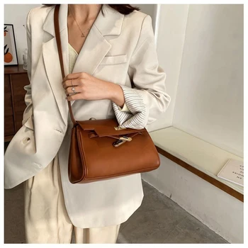 Elegantni Ženski Kvadratnih Pazduho vrečko 2020 Moda Novo Kakovost PU Usnja Ženske Oblikovalec Torbico Vintage Ramenski Messenger Bag