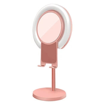 Obroč Svetlobe z nosilcem za Telefon in Make Up Ogledalo 6.2 Palčni LED Namizna Svetilka za YouTube Video Vlog Snemanje Fotografije