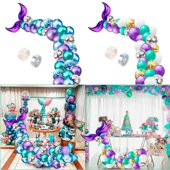 44PCS morska deklica Rep Balon Arch Nastavite Baby Tuš Otroci Happy Birthday Stranka Dekor