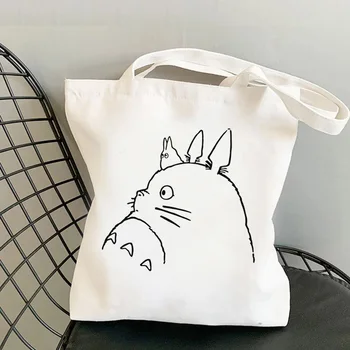 Totoro nakupovalno vrečko eko varovanec platno bolsas de tela za večkratno uporabo torbico vrečko zložljive bolsas ecologicas reciclaje cabas