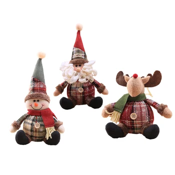 Novo 3 Pack Santa Snjegović Elk Oblikovan Lutka, Božični Okraski, Darilo Božično Drevo Viseči Okras Božič Dom Dekor