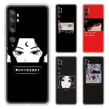 Anime Dekleta Estetske Oči Mat Primeru Za Xiaomi Mi 11 Poco X3 NFC M3 10T 10 Lite 9T Redmi Opomba 9 9 8 Pro Prosojno Coque