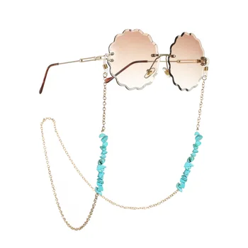 Moda Nezakonitih Modri Kamen Kroglice Čar Sončna Očala Vrvica Za Opaljivanje Tega Traku Ogrlica Eyeglass Očala Verige Kabel Za Branje Očala
