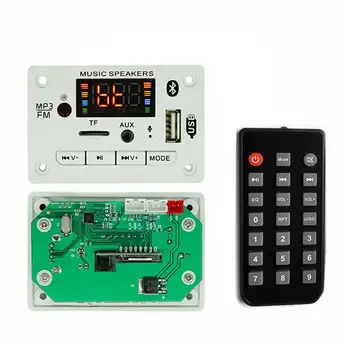 UKV-Radio Klic Bluetooth 5.0 USB MP3 Audio Dekoder Odbor Digitalni Zaslon TF Kartice Infrardeči vmesnik Z Daljinskim upravljalnikom 12V Snemanje