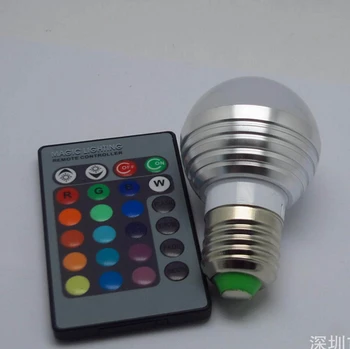 E27 E14 LED RGB Žarnica svetilka AC110V 220V 5W LED RGB Spot svetloba, možnost zatemnitve čarobne Počitnice RGB razsvetljava+IR Daljinski upravljalnik 16 barv