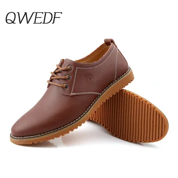 QWEDF Moških pravega usnja čevlji Visoke Kakovosti Elastični trak Modno oblikovanje Trdne Trdnosti Udobno Moške čevlje velikih velikosti Z2-32