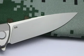 TIGEND F95 D2 jekla, zložljiv nož S / T vzorec pranje kamna TC4 titana ročaj prostem kampiranje nož v žep taktike EOS orodja