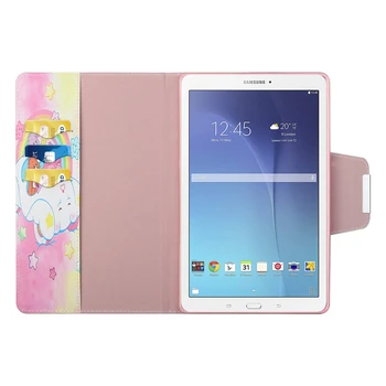 Kritje Za Coque Samsung Galaxy Tab E 9.6 palčni T560 T561 Risanka Usnje Tablični Primeru Za Samsung Tab E 9.6 SM-T560 Primere,