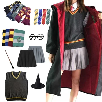 Čarobni Plašč Potter Cosplay Kostum Haljo Cape Hermiona Granger Cosplay, Oblačila za Potter Kostum Kravato Šal Halloween Božič