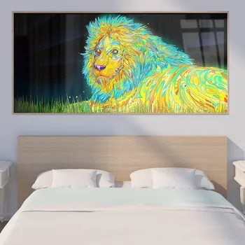 Živali oljna slika, fluorescentna lev risanka umetniško platno za risanje dnevna soba, hodnik, office home stensko dekoracijo