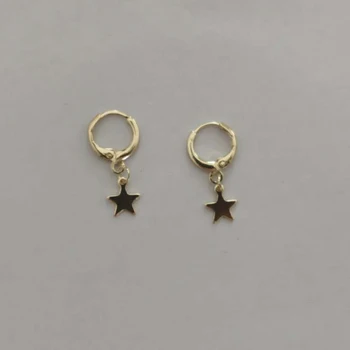 Luna Star Križ Zaklepanje Spusti Uhani za Ženske, Zlato Kovinsko Preprost Piercing Uhani серьги 2020 Novo Bijoux