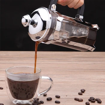 Francoski Pritisnite Kava/ Čaj Brewer Kavo Pot, aparat za Kavo, grelnik vode 1000ML iz Nerjavečega Jekla, Stekla za Kavo Drinkware
