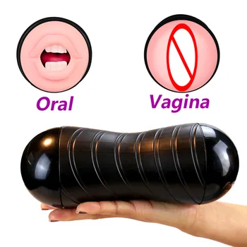 Pravi Muco in Usta Moški Masturbator Pokal Ustni Realistična Vagina 4D silikonski Globoko Grlo Seks Žep Muco Adult Sex Igračke za Moške