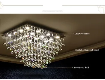 Luksuzni Sodobne Kristalno Ceilling Svetlo Visoko Kakovost svetil Za dnevno Sobo Hotel Koridor Oltarja Dvorani LED Žarnice vključeni vroče prodaja