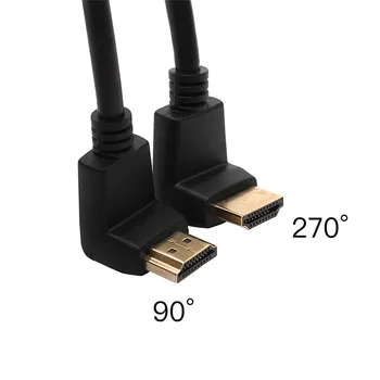 Par HDMI pravim Kotom 90 Stopnjo In 270 Stopinj Ravno Kabel Kovinski Priključki 1.4 Proti 0,3 m Strokovne HDMI Kabel Z Ethernet