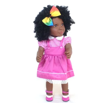 Afriške Lutka Premično Skupne Igrače Božič Najboljše Darilo Za Dojenčka Dekleta Black lutka igrača polno vinil telo Eksplozivnih pričeska bebe, ki so prerojeni