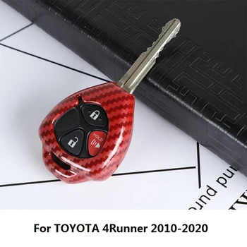 Avto Ogljikovih Vlaken Tipko Kritje velja za Toyota 4Runner 2010-2020 Pametni Daljinski upravljalnik Fob Zaščitnik Lupini Keychain Vrečko