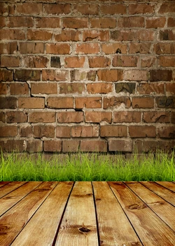 Lyavshi zid Fotografija Kulise trava, Lesena tla Foto Ozadje za Fotografsko Ozadje Photocall Foto Studio