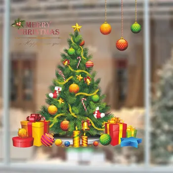 1PCS Božič Stenske Nalepke Santa Claus Okno Nalepke DIY Srčkan PVC Nalepke Novo Leto Stranka Trgovina Doma Dekor 05
