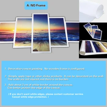 Platno Slikarstvo Sodobne Wall Art Slike Okvir HD Natisnjeni Doma Dekorativne Plošče 5 Sunrise Krajine Modularni Plakati