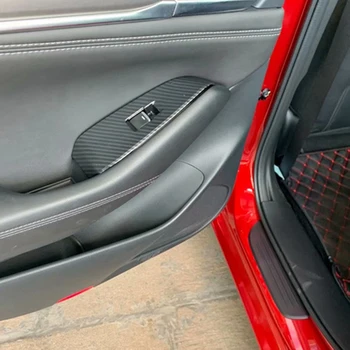 Okno Dvigalo Stikalo Gumb za Kritje Okraskov Vrata Armrest Plošča Okvir za Mazda 6 Atenza 2019 2020 Ogljikovih Vlaken